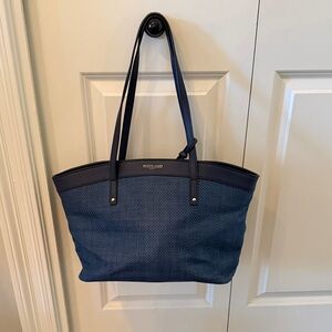 Draper James Navy Blue Woven Tote